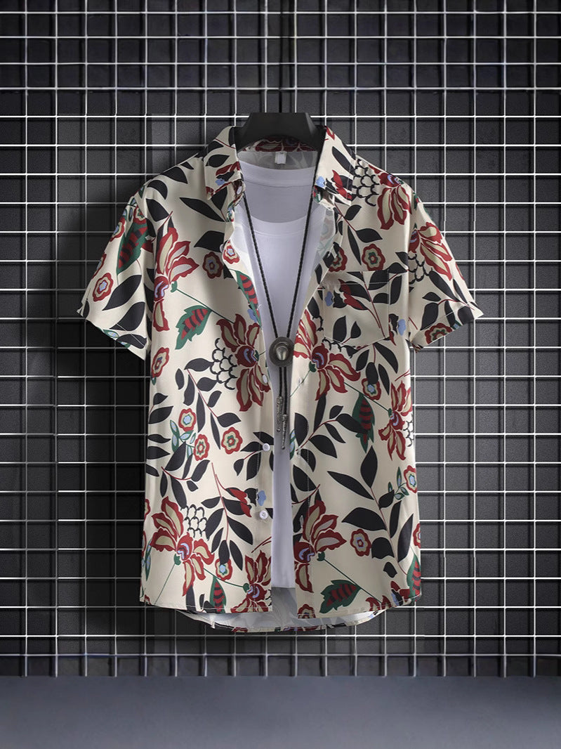 Men’s Hawaiian Floral Beach Casual Shirt