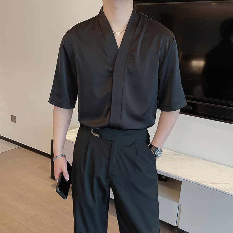 Men’s V-Neck Casual Korean Style Summer Shirt