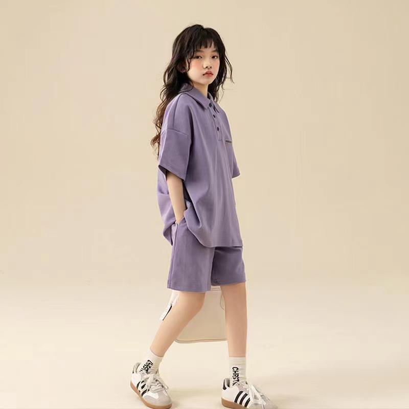 Girls Lapel Top & Casual Shorts Set – Smart Kids Fashion Nepal | Tudoholic