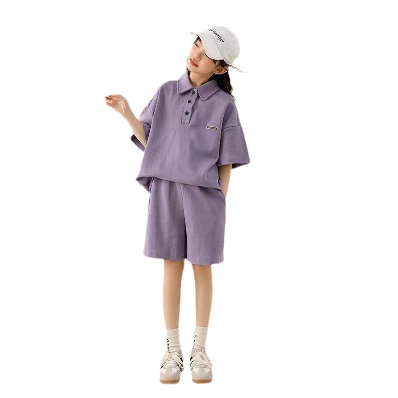 Girls Lapel Top & Casual Shorts Set – Smart Kids Fashion Nepal | Tudoholic