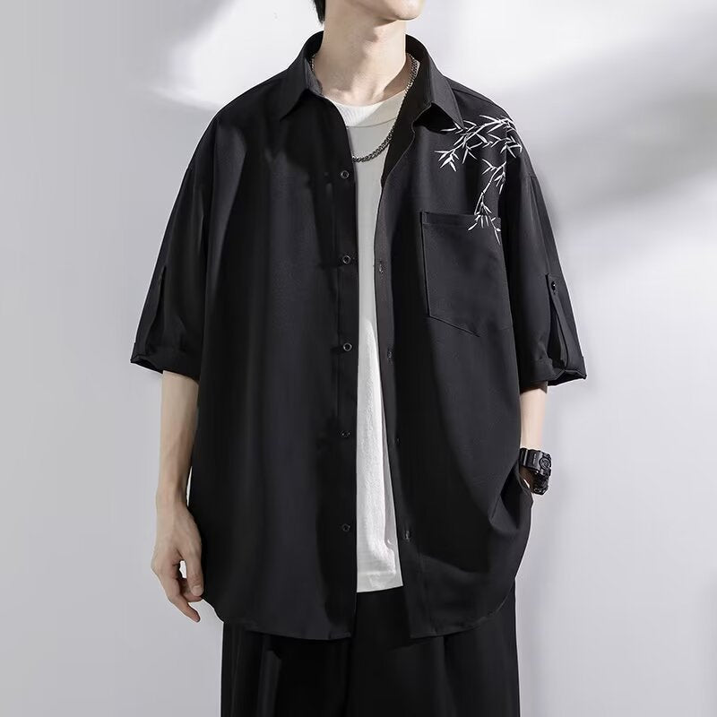 Men’s Bamboo Style Tang Suit Summer Shirt