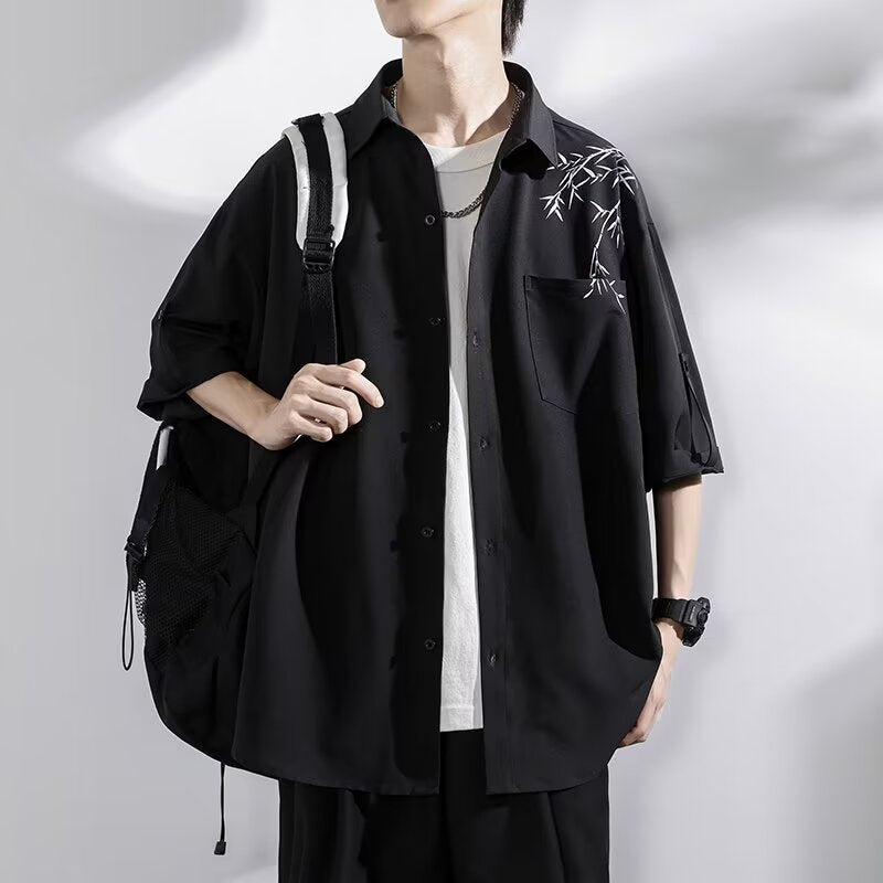 Men’s Bamboo Style Short Sleeve Summer Shirt
