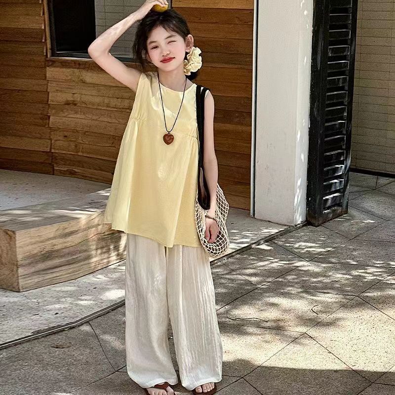 Girls Korean Vest & Pants Summer Set – Trendy Kids Fashion Nepal | Tudoholic