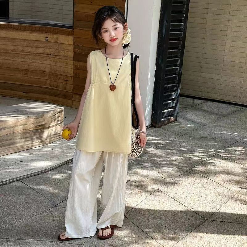 Girls Korean Vest & Pants Summer Set – Trendy Kids Fashion Nepal | Tudoholic