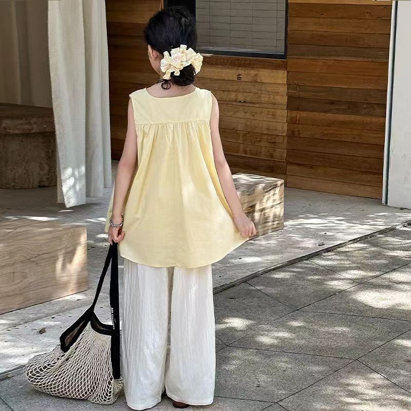 Girls Korean Vest & Pants Summer Set – Trendy Kids Fashion Nepal | Tudoholic