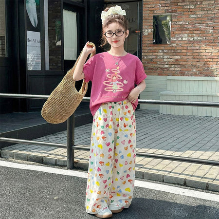 Girls Cartoon Print T-Shirt & Shorts Set – Fun Summer Kids Outfit Nepal | Tudoholic