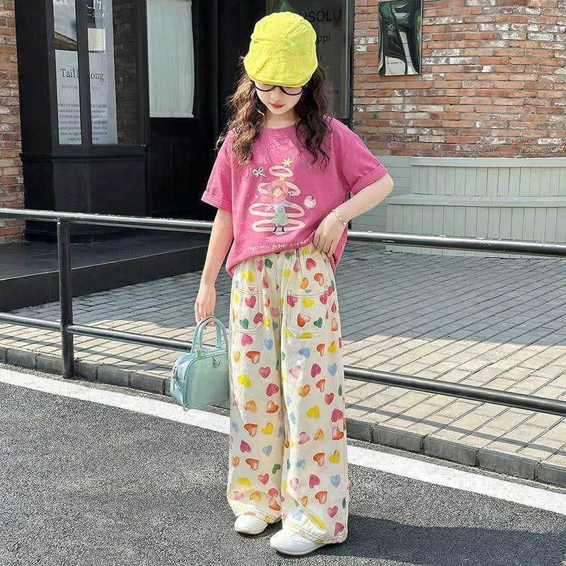Girls Cartoon Print T-Shirt & Shorts Set – Fun Summer Kids Outfit Nepal | Tudoholic