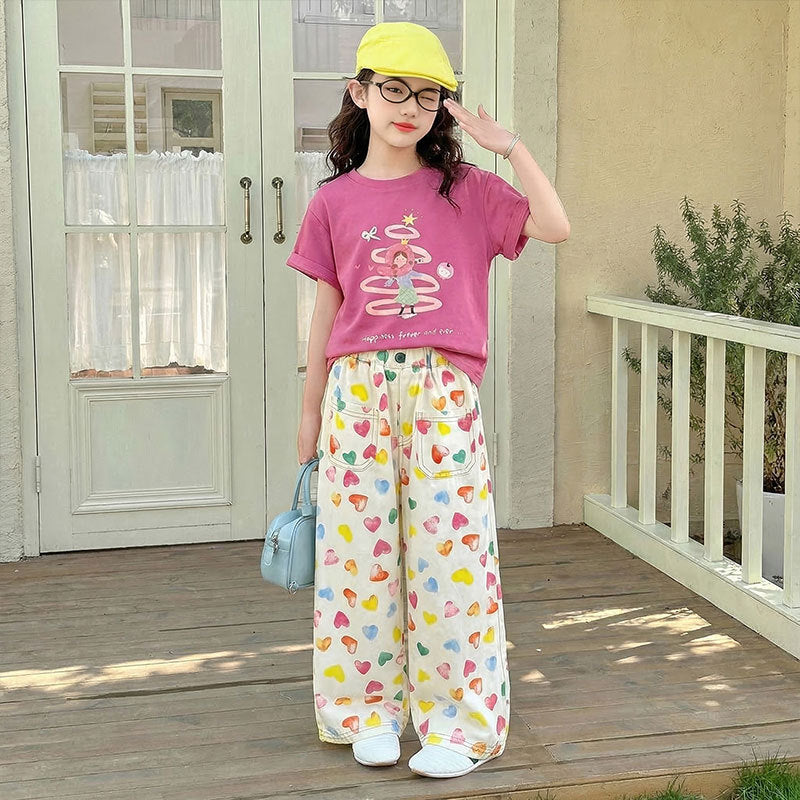 Girls Cartoon Print T-Shirt & Shorts Set – Fun Summer Kids Outfit Nepal | Tudoholic
