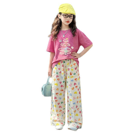 Girls Cartoon Print T-Shirt & Shorts Set – Fun Summer Kids Outfit Nepal | Tudoholic