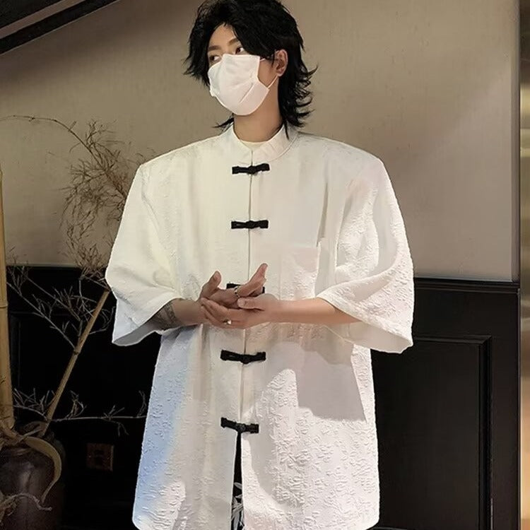 Men’s Chinese Style Jacquard Summer Shirt