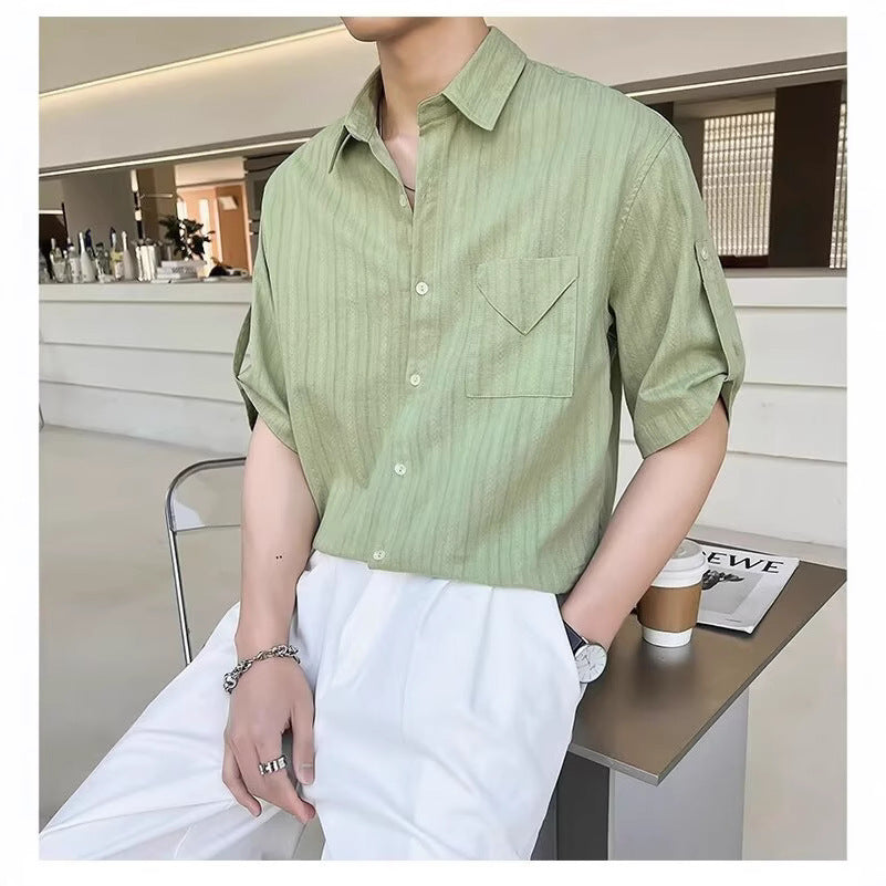 Men’s Striped Half Sleeve Casual Summer Shirt