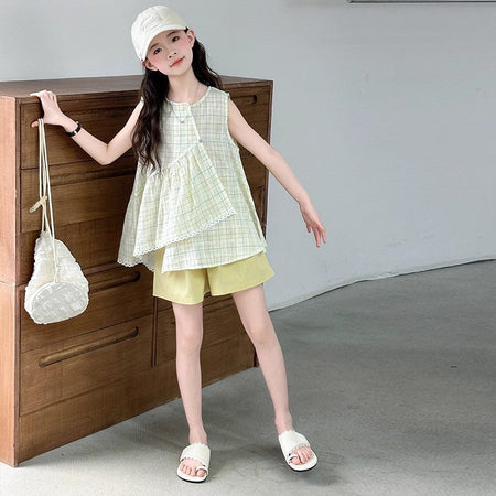 Girls Vest & Shorts Summer Two-Piece Set – Breathable Kids Fashion Nepal | Tudoholic