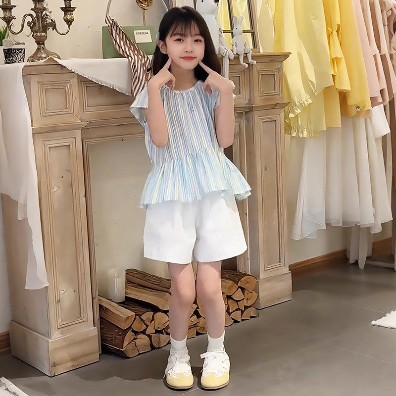 Girls Striped Shirt & Shorts Set – Summer Kids Clothes Nepal | Tudoholic