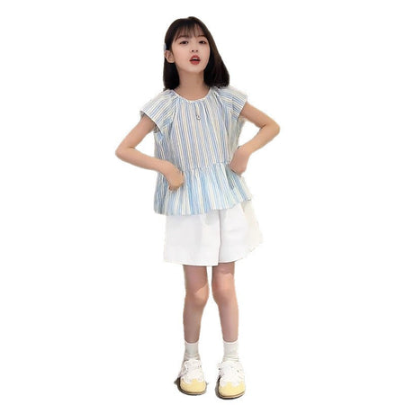 Girls Striped Shirt & Shorts Set – Summer Kids Clothes Nepal | Tudoholic