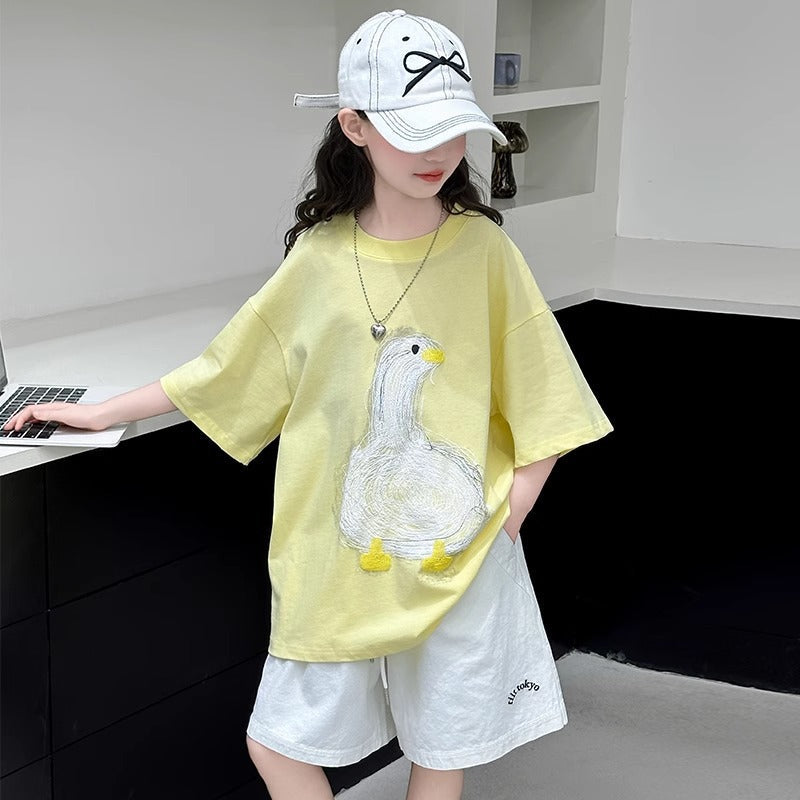 Baby Girl Cartoon T-Shirt & Shorts Set – Cute Toddler Outfit Nepal | Tudoholic