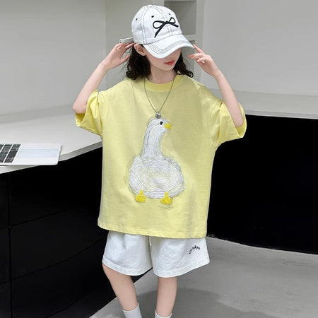 Baby Girl Cartoon T-Shirt & Shorts Set – Cute Toddler Outfit Nepal | Tudoholic