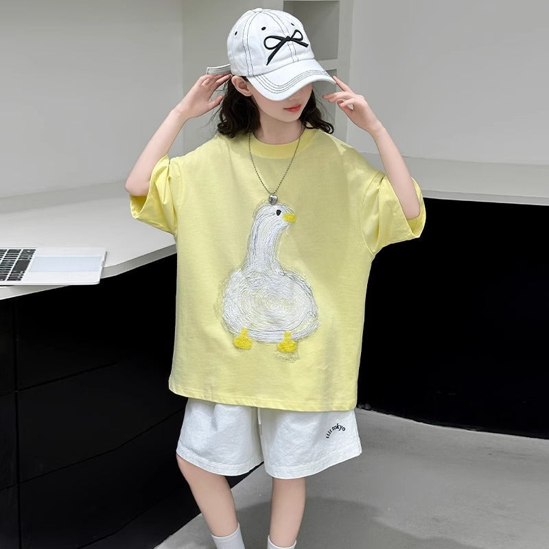 Baby Girl Cartoon T-Shirt & Shorts Set – Cute Toddler Outfit Nepal | Tudoholic