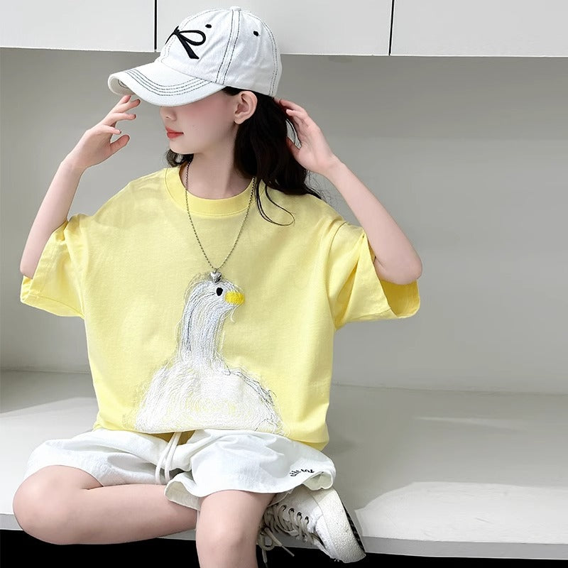 Baby Girl Cartoon T-Shirt & Shorts Set – Cute Toddler Outfit Nepal | Tudoholic