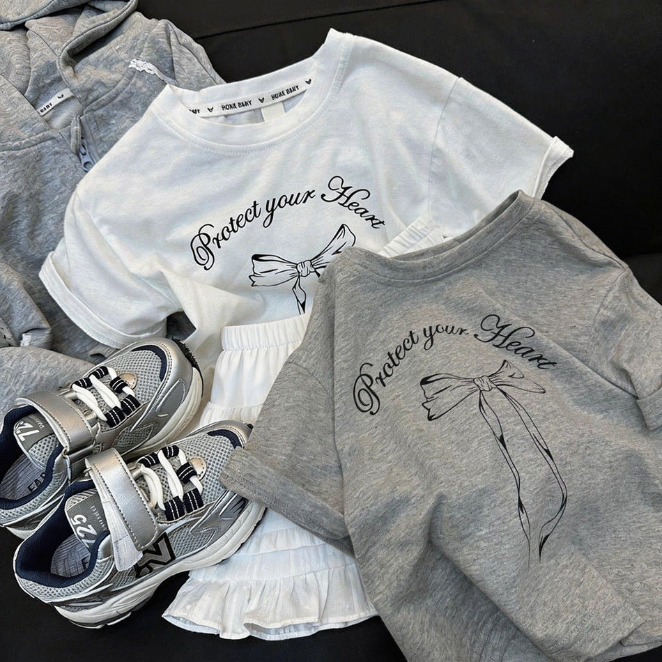 Girls Bow T-Shirt & Skirt Two-Piece Set – Sweet Kids Outfit Nepal | Tudoholic