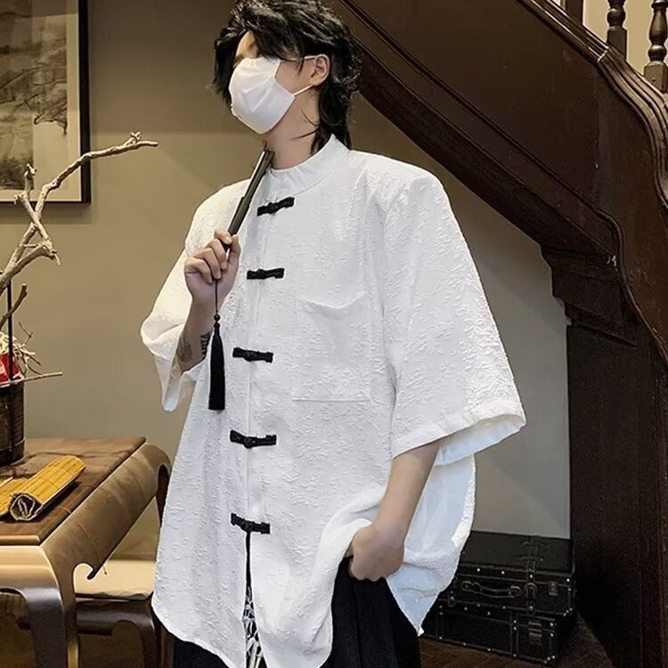 Men’s Chinese Style Jacquard Summer Shirt