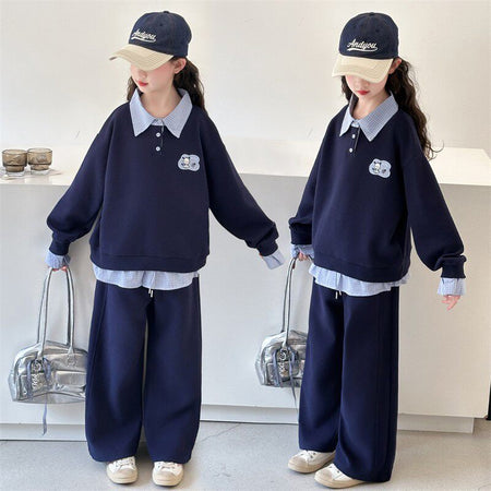 Girls Plaid Coat & Jeans Set – Winter Kids Fashion Nepal | Tudoholic