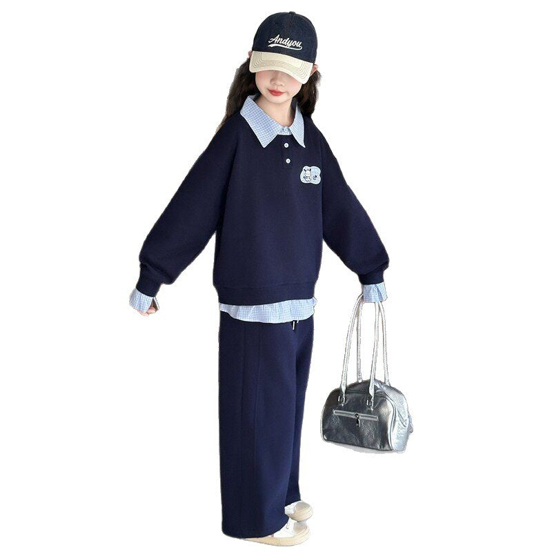 Girls Plaid Coat & Jeans Set – Winter Kids Fashion Nepal | Tudoholic