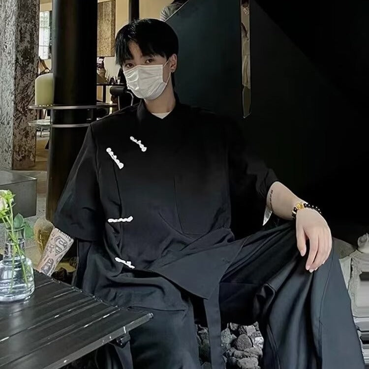 Men’s Chinese Buckle Tang Style Summer Shirt