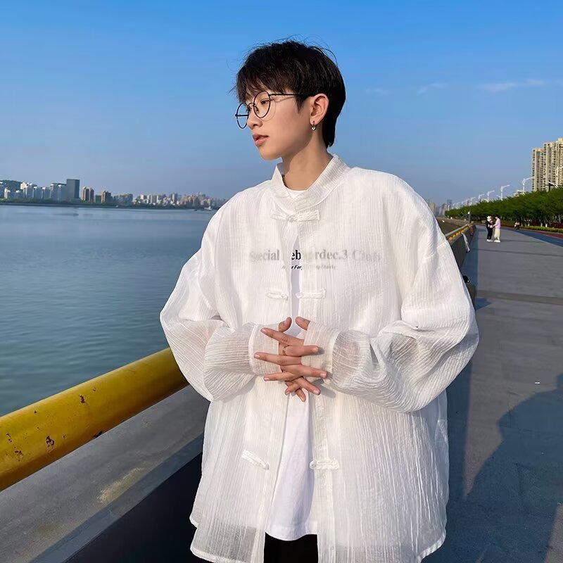 Men’s Chinese Style Tang Suit Long Sleeve Shirt