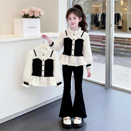 Girls Sling Shirt Spring Two-Piece Set – Stylish Kids Outfit Nepal | Tudoholic