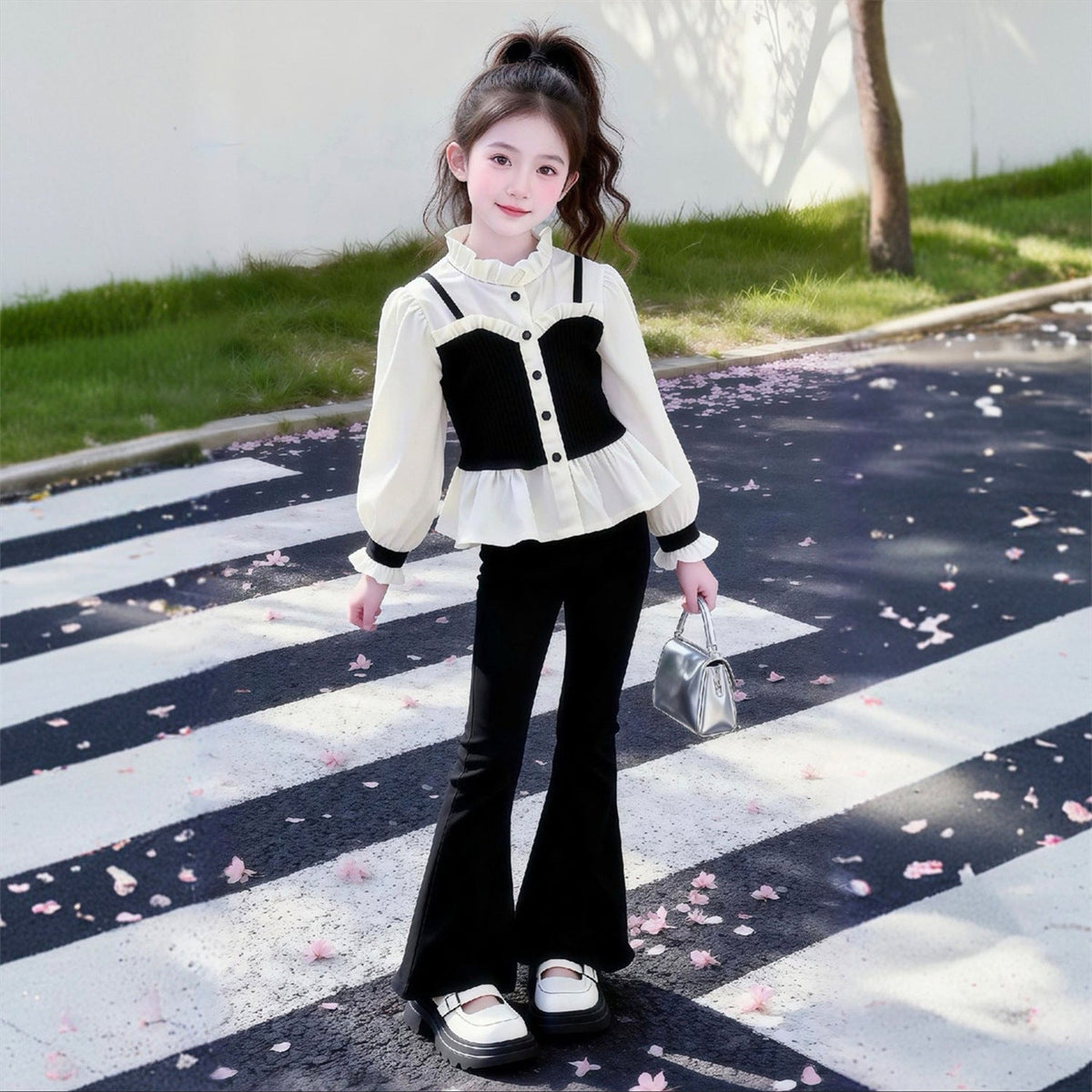 Girls Sling Shirt Spring Two-Piece Set – Stylish Kids Outfit Nepal | Tudoholic