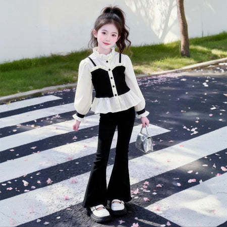 Girls Sling Shirt Spring Two-Piece Set – Stylish Kids Outfit Nepal | Tudoholic