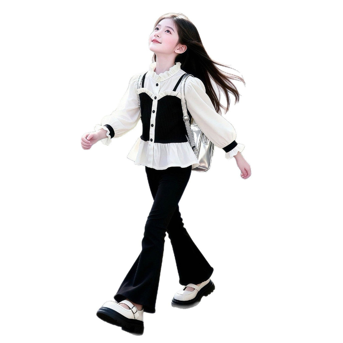 Girls Sling Shirt Spring Two-Piece Set – Stylish Kids Outfit Nepal | Tudoholic