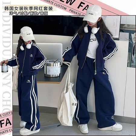 Girls Korean Stripe Pants Two-Piece Set 2026 – New Kids Fashion Nepal | Tudoholic