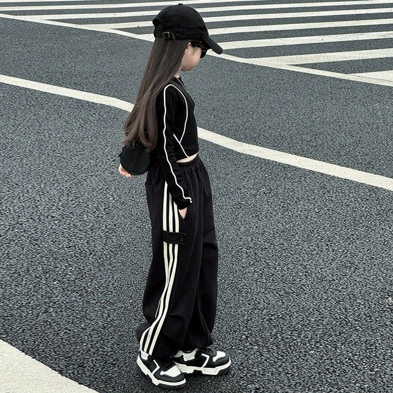 Girls Striped Spring Casual Two-Piece Set – Everyday Kids Outfit Nepal | Tudoholic