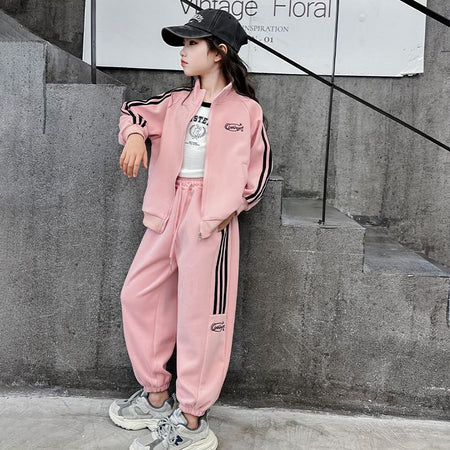 Girls Striped Cardigan & Pants Set – Spring Kids Fashion Nepal | Tudoholic