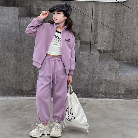 Girls Striped Cardigan & Pants Set – Spring Kids Fashion Nepal | Tudoholic