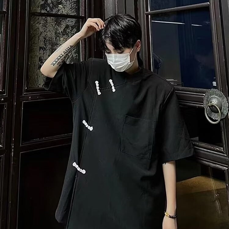 Men’s Chinese Style Buckle Tang Suit Shirt
