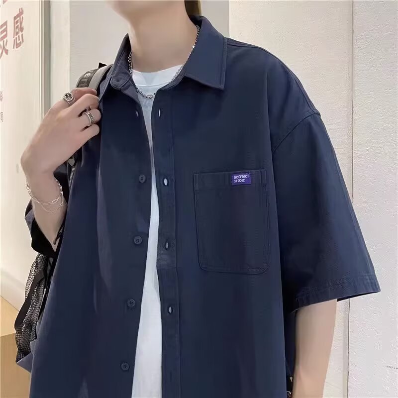 Men’s White Casual Japanese Style Summer Shirt
