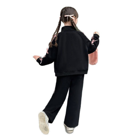 Girls Korean Cardigan Sports Two-Piece Set – Casual Kids Fashion Nepal | Tudoholic