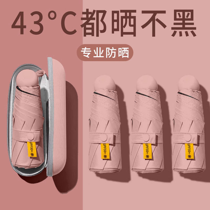 Customized Capsule Shield: Elite 5-Fold UV Sunscreen Umbrella