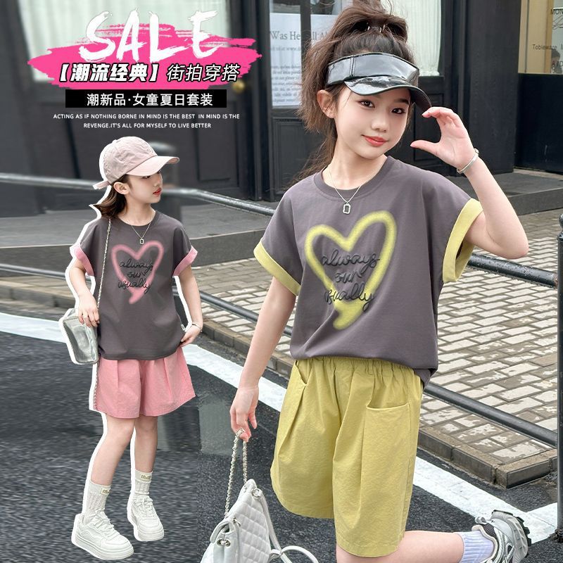 Girls Heart Print T-Shirt & Shorts Set – Cute Summer Kids Clothes Nepal | Tudoholic