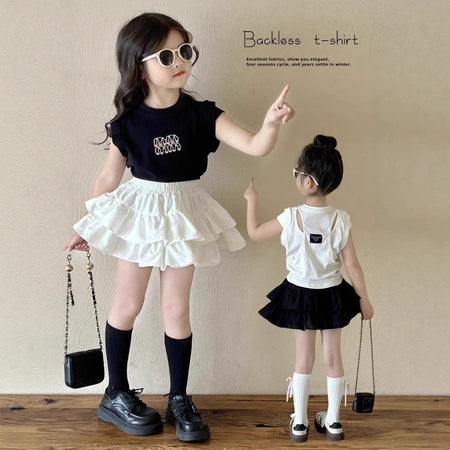 Girls Letter Print T-Shirt & Cake Skirt Set – Korean Kids Fashion Nepal | Tudoholic