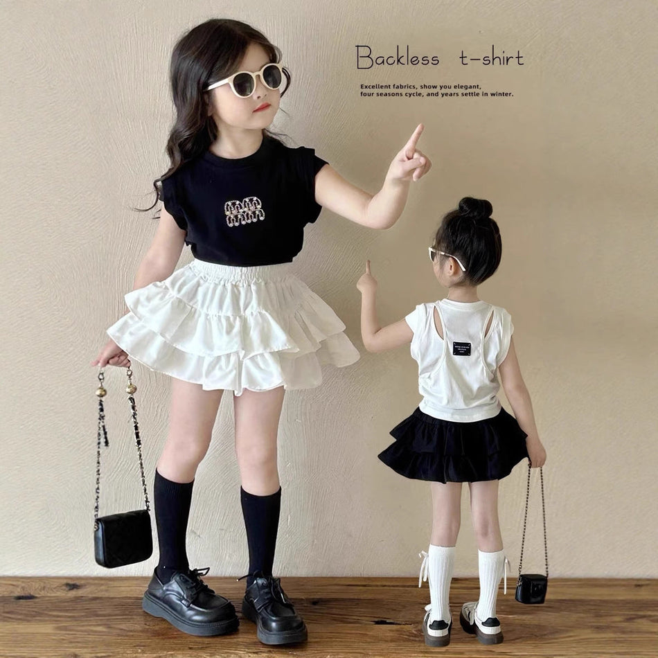 Girls Letter Print T-Shirt & Cake Skirt Set – Korean Kids Fashion Nepal | Tudoholic