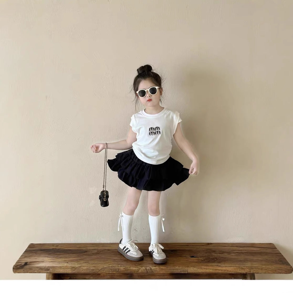 Girls Letter Print T-Shirt & Cake Skirt Set – Korean Kids Fashion Nepal | Tudoholic