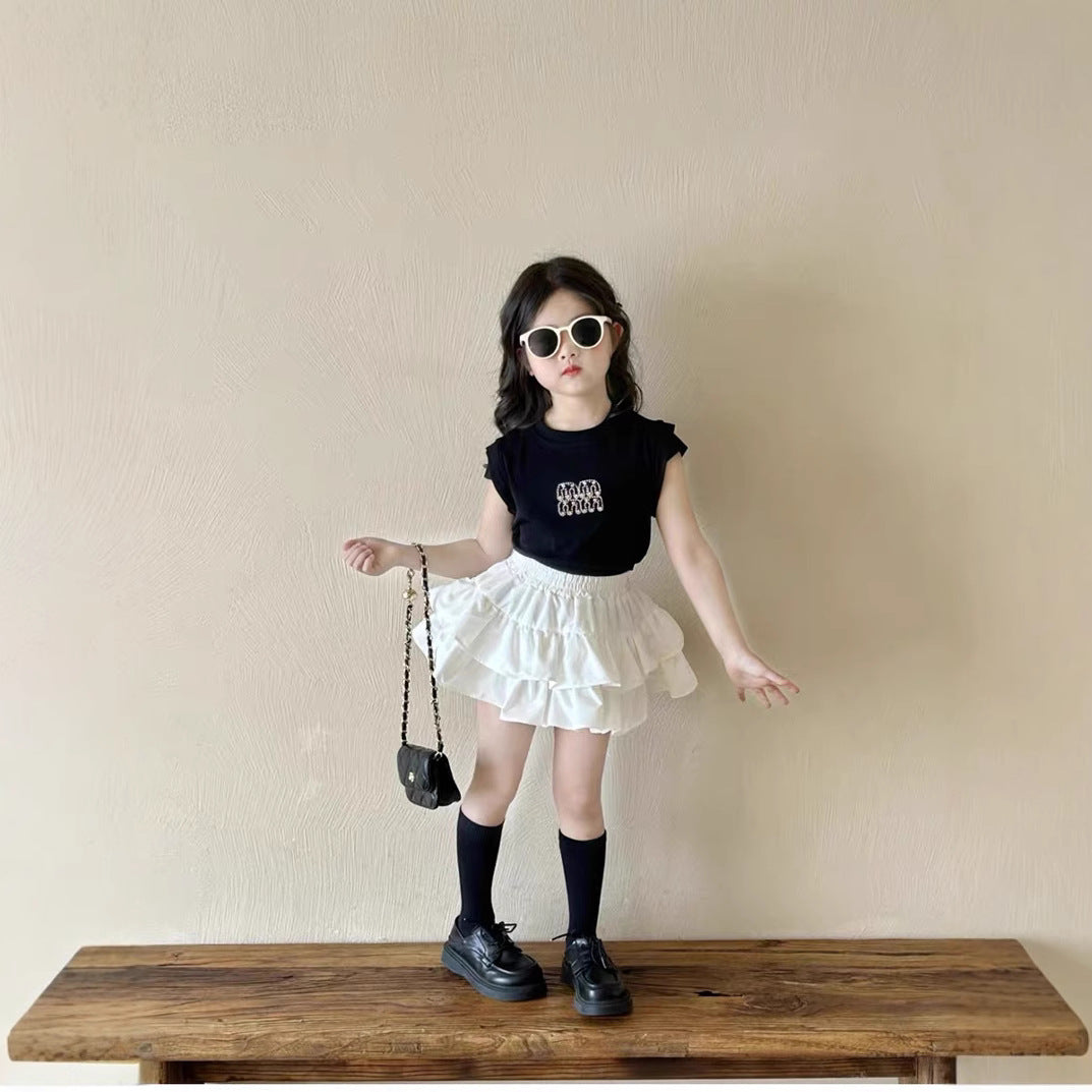 Girls Letter Print T-Shirt & Cake Skirt Set – Korean Kids Fashion Nepal | Tudoholic