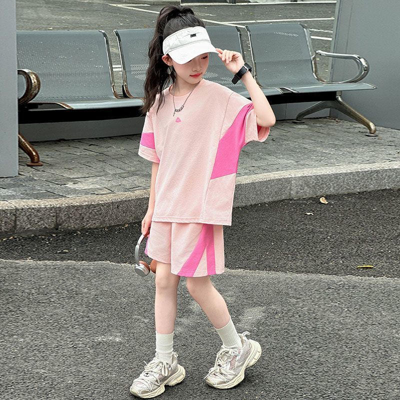Girls Color Match T-Shirt & Shorts Set – Summer Kids Fashion Nepal | Tudoholic