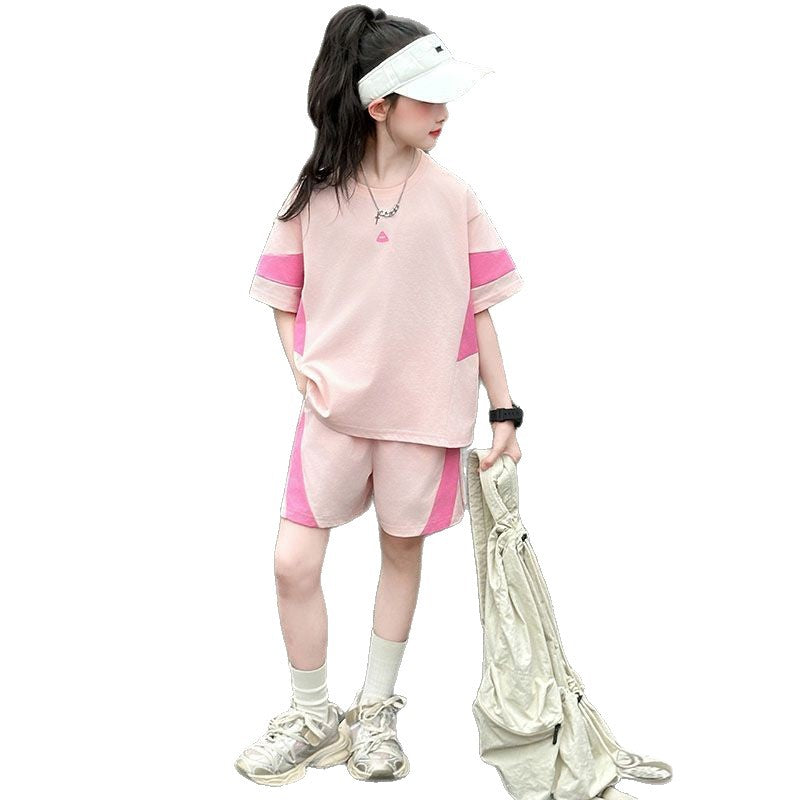 Girls Color Match T-Shirt & Shorts Set – Summer Kids Fashion Nepal | Tudoholic