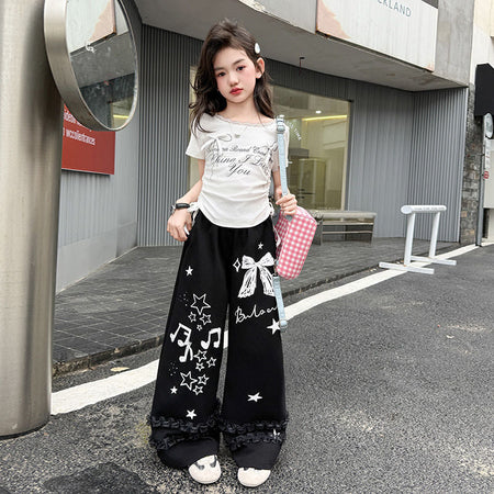 Girls Bowknot T-Shirt & Pants Two-Piece Set – Cute Kids Clothes Nepal | Tudoholic