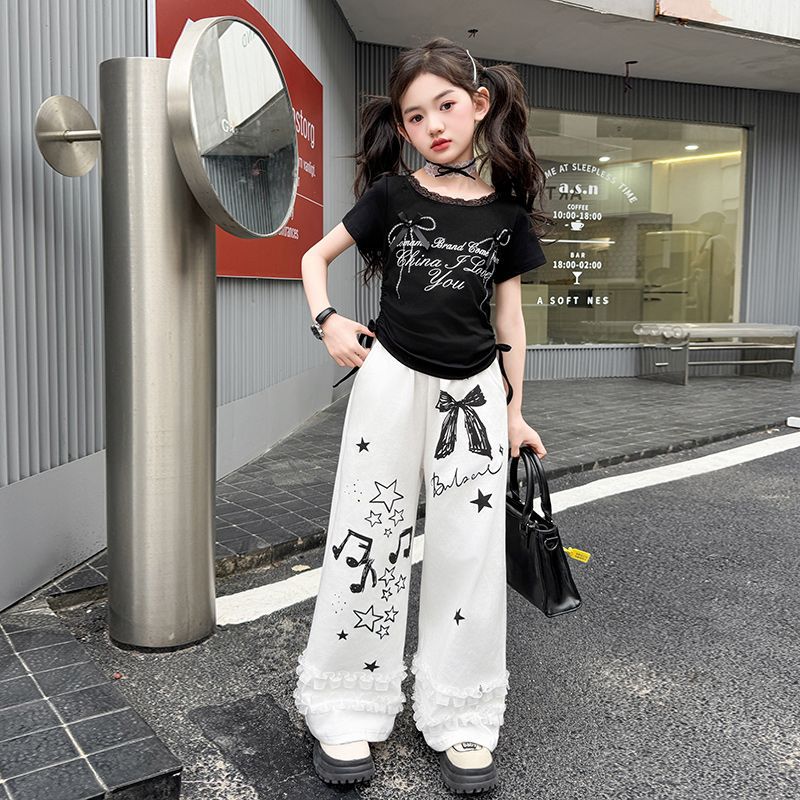 Girls Bowknot T-Shirt & Pants Two-Piece Set – Cute Kids Clothes Nepal | Tudoholic