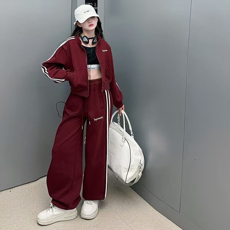Girls Striped Jacket & Pants Set – Sporty Kids Fashion Nepal | Tudoholic